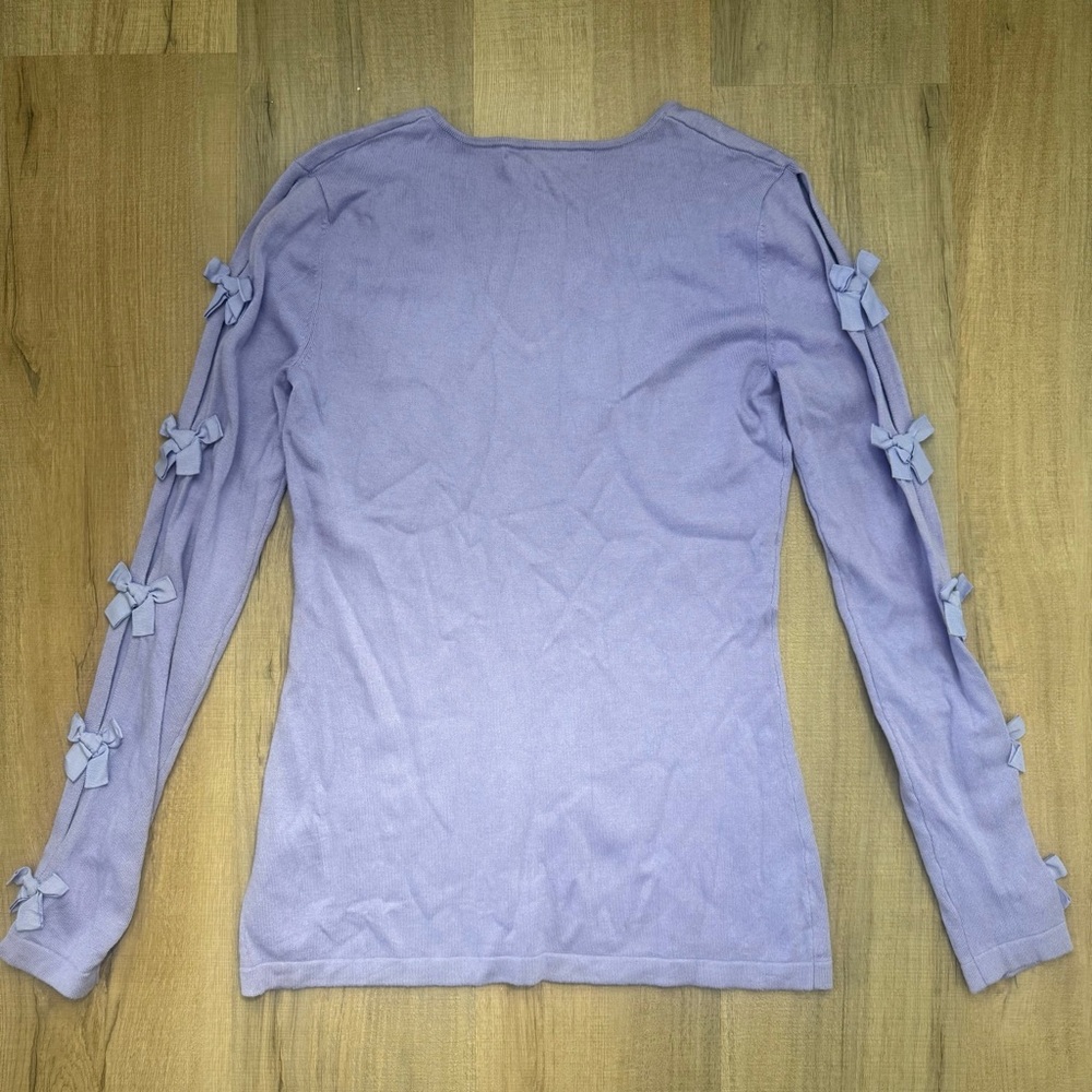 Lilly Pulitzer Lavender Purple Cotton Blend Long Sleeve Blouse - Picture 4 of 6